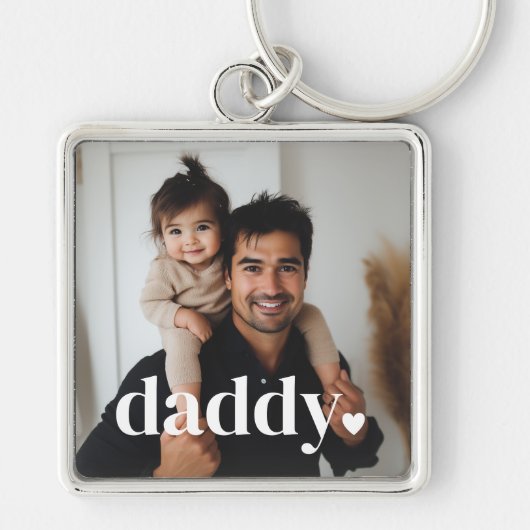 Daddy Heart - Foto des Ersten Vaters Schlüsselanhänger (Vorne)