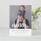 Daddy Heart - Foto-Karte des ersten Vaters Einladung (Stehend Vorderseite)