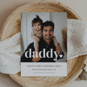 Daddy Heart - Foto-Karte des ersten Vaters Einladung