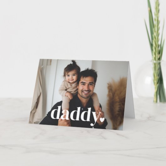 Daddy Heart - Foto-Karte des ersten Vaters Karte (Vorderseite)