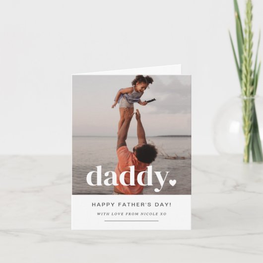 Daddy Heart - Foto-Karte des Vaters Einladung (Vorderseite)