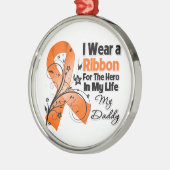 Daddy Hero in My Life Leukemia Silbernes Ornament (Links)