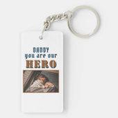 Daddy Hero Pater Keepake Family Foto Schlüsselanhänger (Rückseite)