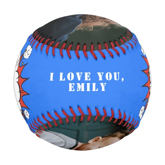 Daddy Hero Superhero Vater Father's Day Foto Baseb Baseball (Rückseite)