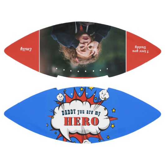 Daddy Hero Superhero Vater Fathers Day Foto Football (Paneele)