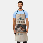 Daddy Hero Watercolor Pater Keepake Foto Schürze (Getragen)