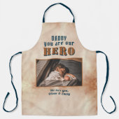 Daddy Hero Watercolor Pater Keepake Foto Schürze (Vorderseite)