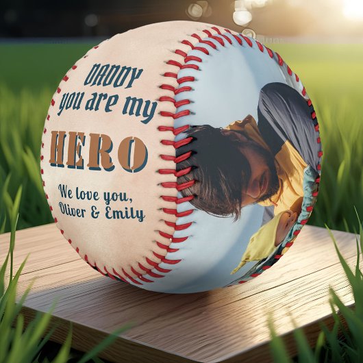 Daddy Hero Watercolor Vatercolor - Foto der Famili Baseball