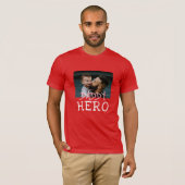Daddy Hero White Typografy Vater Foto Red T-Shirt (Vorne ganz)