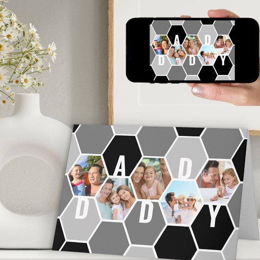 Daddy Honeycomb Foto Collage 5 Foto Birthday Karte