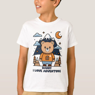 DADDY I LIEBE ABENTURE BABY BEAR THEMED DESIGN T-Shirt