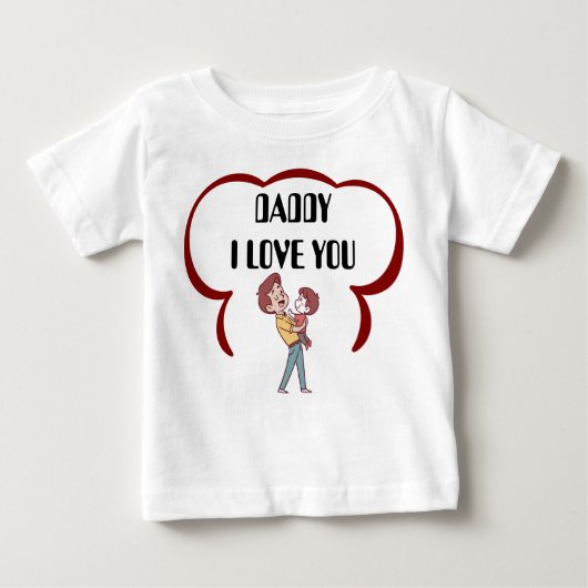 Daddy I Liebe Sie Niedlich Cartoon Baby Baby T-shirt (Vorderseite)