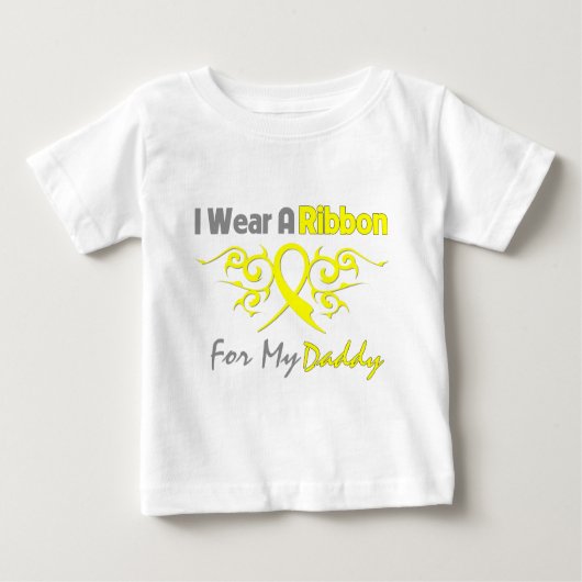 Daddy - Ich trage eine gelbe Unterstützung durch d Baby T-shirt (Vorderseite)