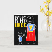 Daddy Is My Hero Super Dad Hand Drawing Karte (Gelbe Blume)