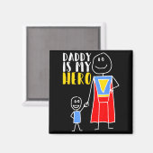 Daddy Is My Hero Super Dad Hand Drawing Magnet (Vorderseite/Rückseite)