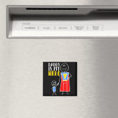 Daddy Is My Hero Super Dad Hand Drawing  Magnet (In Situ (Geschirrspüler))