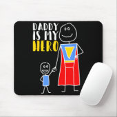 Daddy Is My Hero Super Dad Hand Drawing Mousepad (Mit Mouse)