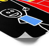 Daddy Is My Hero Super Dad Hand Drawing  Poster (Ecke)