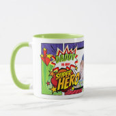 DADDY Is My SUPERHERO Custom PHOTO COMIC Tasse (Links)