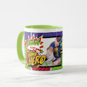 DADDY Is My SUPERHERO Custom PHOTO COMIC Tasse (Vorderseite Links)