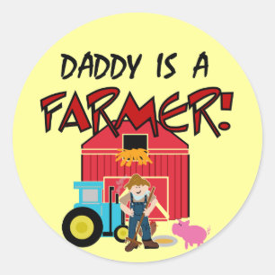 Daddy ist Bauer Tshirts and Gifts Runder Aufkleber