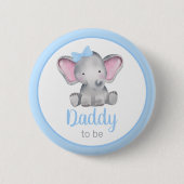 Daddy ist Elephant Boy Baby Shower Button (Vorderseite)