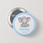 Daddy ist Elephant Boy Baby Shower Button (Vorne & Hinten)