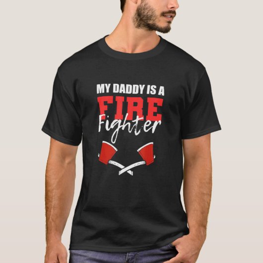 Daddy ist Firefighter-Hardworking-Vater T-Shirt (Vorderseite)