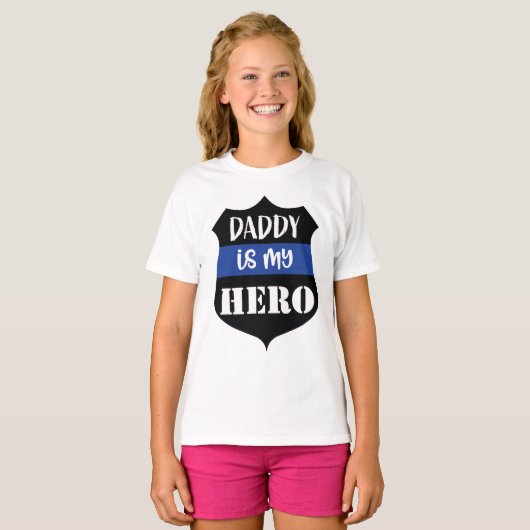 Daddy ist mein Hero Girls T - Shirt (Vorne ganz)
