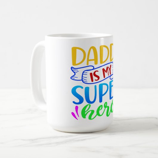 Daddy ist mein Superheld Kaffeetasse (Vorderseite Links)