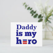 Daddy ist My Held Patriotic Red White und Blue Postkarte (Stehend Vorderseite)