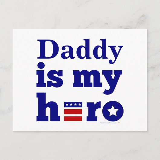 Daddy ist My Held Patriotic Red White und Blue Postkarte (Vorderseite)
