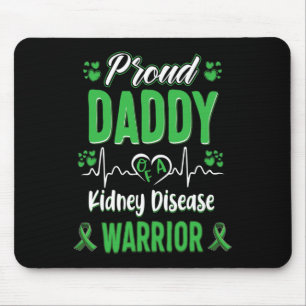 Daddy Kidney Disease Warrior Awareness Ribbon Gree Mousepad