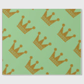 Daddy King Crown Vatertag Glitzer Geschenkpapier (Flach)