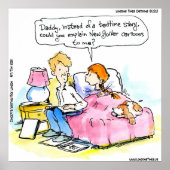 Daddy lehrt mich Satire Funny Poster zu lesen (Vorne)