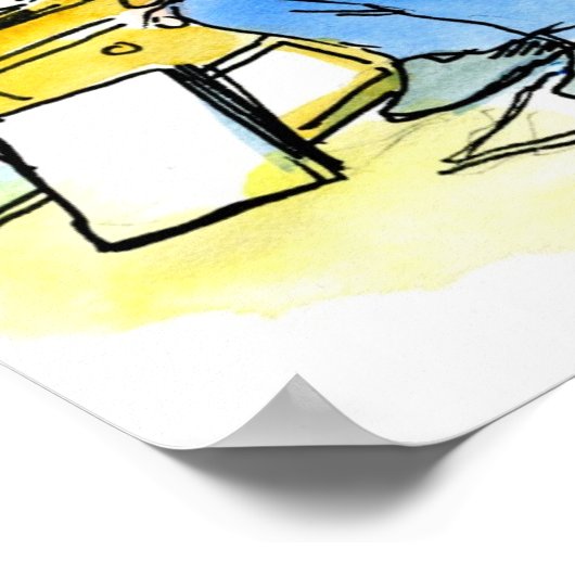 Daddy lehrt mich Satire Funny Poster zu lesen (Ecke)