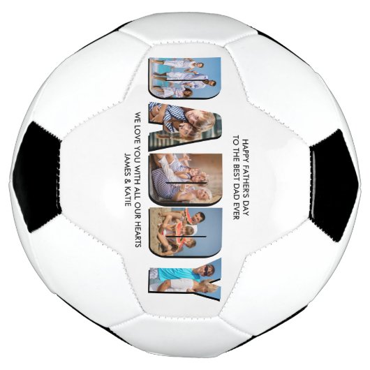 DADDY Letter Cutout Foto Collage benutzerdefiniert Fußball (Gedreht)