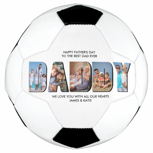 DADDY Letter Cutout Foto Collage benutzerdefiniert Fußball (Vorderseite)