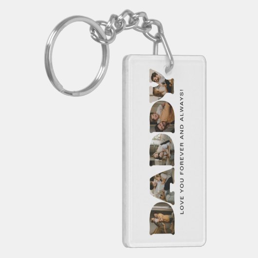 DADDY Letter Foto Collage Vatertag Schlüsselanhänger (Vorderseite links)