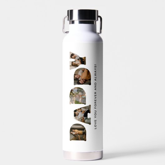 DADDY Letter Photo Collage Trinkflasche (Vorne)