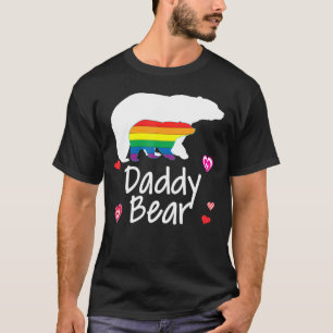 Daddy Lgbt Bear Gay Lesbian Pride Rainbow Floral T T-Shirt