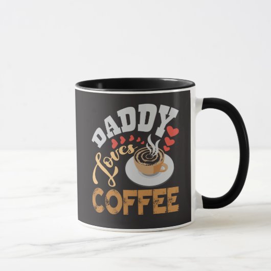Daddy Lieben Coffee Hearts Funny Gift Tasse (Rechts)