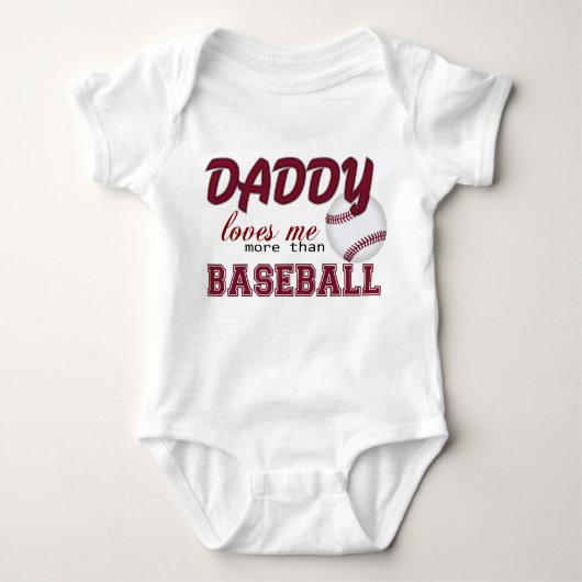 Daddy Lieben mich mehr als Baseball Baby Strampler (Vorderseite)