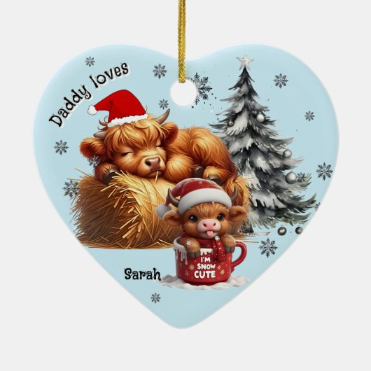 Daddy Lieben sein Kind personalisiert Keramik Ornament (Hinten)