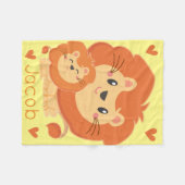 Daddy Lion & Cub Jungle Animals Safari Kinderzimme Fleecedecke (Vorderseite (Horizontal))