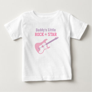 Daddy Little Rock Star Rosa Gitarre Für Baby Mädch T-shirt