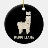 Daddy Llama Alpaca Funny Animal Lover Keramik Ornament (Hinten)