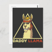 Daddy Llama Husband Cool Sunglasses Alpaca Vater Postkarte (Vorne/Hinten)