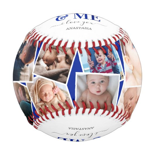 "Daddy & Me" Foto Collage des Vaters Baseball (Vorderseite)