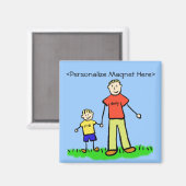 Daddy & Me - Vater und Sohn Custom Magnet (Blond) (Vorderseite/Rückseite)